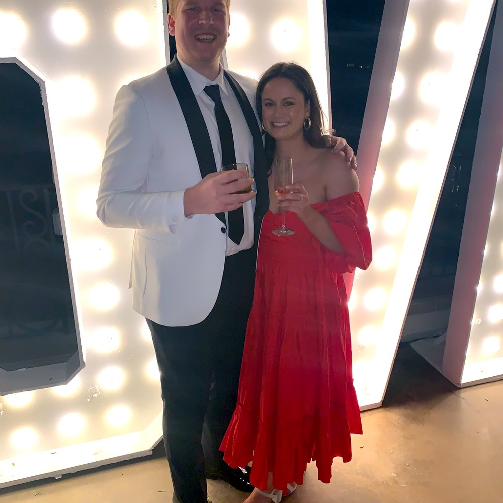 Anthropologie Off-The-Shoulder Poplin Midi Dress